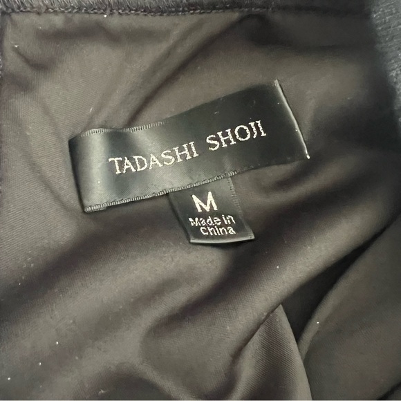 NWT TADASHI SHOJI ENNIS OFF-THE-SHOULDER STRIPED ORGANZA GOWN Dress Medium Blue - Picture 7 of 15